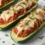 Keto Chicken Parmesan Zucchini Boats