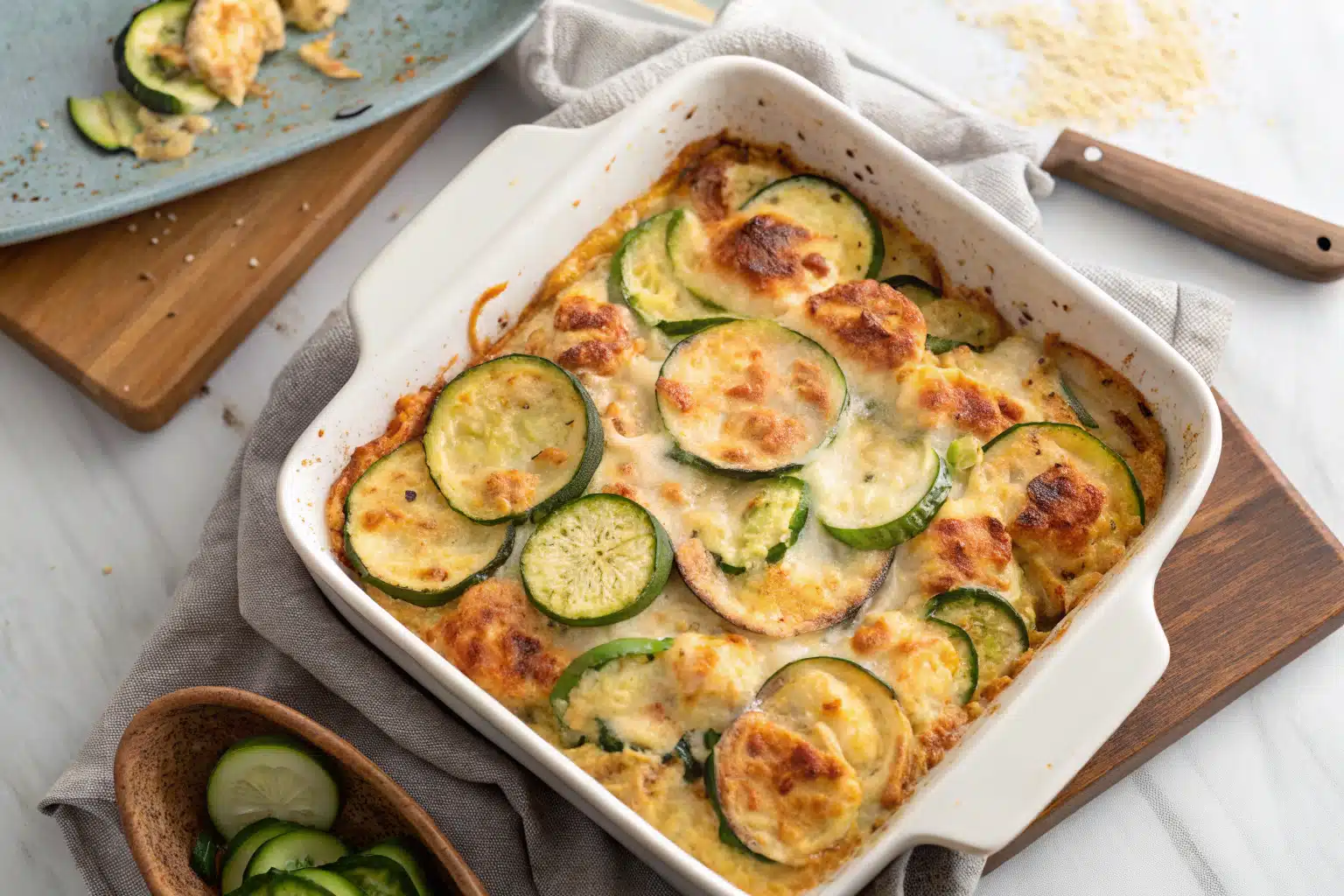 Cheesy Keto Chicken Zucchini Casserole
